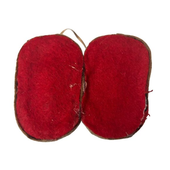 Vintage Babies' First Christmas Miniature Plaid Fur-Lined Boot Ornament - Picture 7 of 10